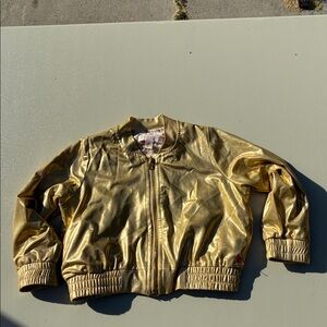 Pink Chicken New York Kids Gold Bomber Jacket Size 2Y